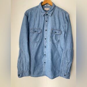 Wallace & Barnes Shirt Men’s XL Naval Work Shirt in Japanese Selvedge Button Up
